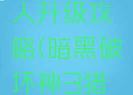 暗黑破坏神3猎魔人升级攻略(暗黑破坏神3猎魔人升级攻略视频)