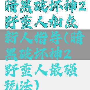 暗黑破坏神2野蛮人加点新人指导(暗黑破坏神2野蛮人最强玩法)