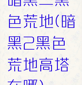 暗黑二黑色荒地(暗黑2黑色荒地高塔在哪)