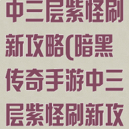 暗黑传奇手游中三层紫怪刷新攻略(暗黑传奇手游中三层紫怪刷新攻略图)