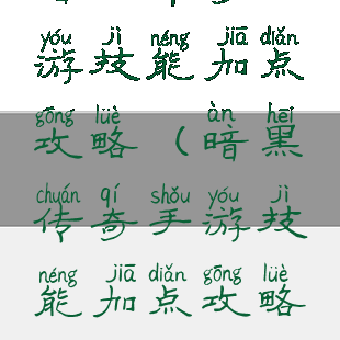暗黑传奇手游技能加点攻略(暗黑传奇手游技能加点攻略大全)
