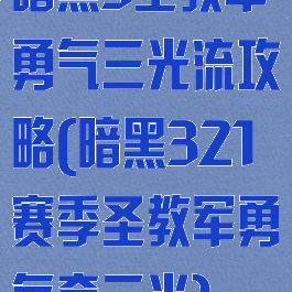 暗黑3圣教军勇气三光流攻略(暗黑321赛季圣教军勇气套三光)