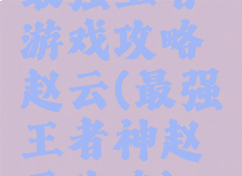 最强王者游戏攻略赵云(最强王者神赵云攻略)