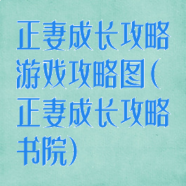 正妻成长攻略游戏攻略图(正妻成长攻略书院)