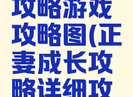 正妻成长攻略游戏攻略图(正妻成长攻略详细攻略宣)