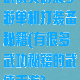 武侠类游戏手游单机打装备秘籍(有很多武功秘籍的武侠手游)