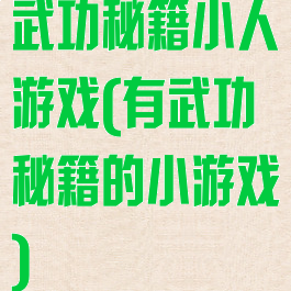 武功秘籍小人游戏(有武功秘籍的小游戏)