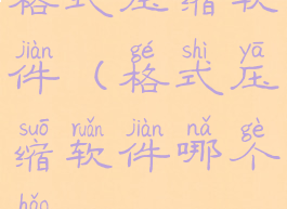 格式压缩软件(格式压缩软件哪个好)