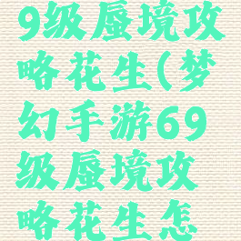 梦幻手游69级蜃境攻略花生(梦幻手游69级蜃境攻略花生怎么打)