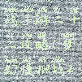 梦幻模拟战手游二十二攻略(梦幻模拟战2全攻略)