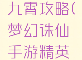梦幻诛仙手游精英九霄攻略(梦幻诛仙手游精英九霄攻略图)