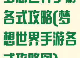 梦想世界手游各式攻略(梦想世界手游各式攻略图)