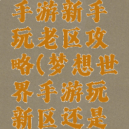 梦想世界手游新手玩老区攻略(梦想世界手游玩新区还是老区)