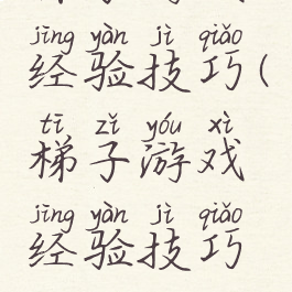 梯子游戏经验技巧(梯子游戏经验技巧攻略)