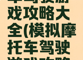 模拟摩托车驾驶游戏攻略大全(模拟摩托车驾驶游戏攻略大全图解)