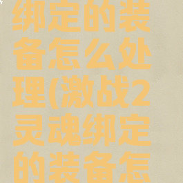 激战2灵魂绑定的装备怎么处理(激战2灵魂绑定的装备怎么处理)