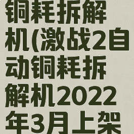 激战2自动铜耗拆解机(激战2自动铜耗拆解机2022年3月上架一次)