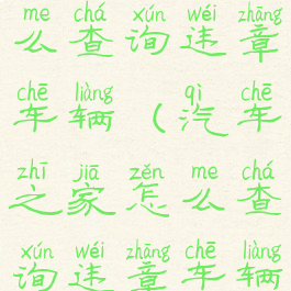 汽车之家怎么查询违章车辆(汽车之家怎么查询违章车辆)
