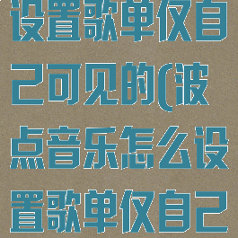 波点音乐怎么设置歌单仅自己可见的(波点音乐怎么设置歌单仅自己可见的歌)