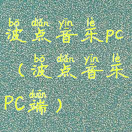 波点音乐pc(波点音乐PC端)