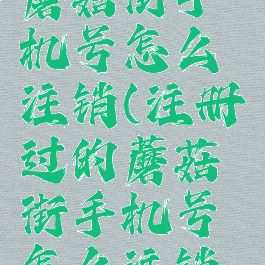 注册过的蘑菇街手机号怎么注销(注册过的蘑菇街手机号怎么注销账号)