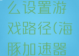 海豚网游加速器怎么设置游戏路径(海豚加速器怎么加速本地游戏)