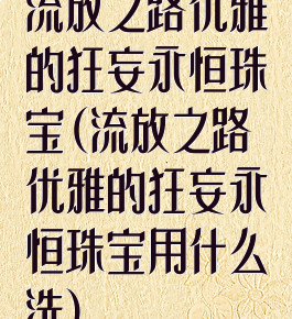 流放之路优雅的狂妄永恒珠宝(流放之路优雅的狂妄永恒珠宝用什么洗)