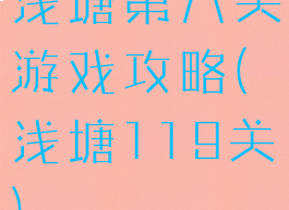 浅塘第八关游戏攻略(浅塘119关)