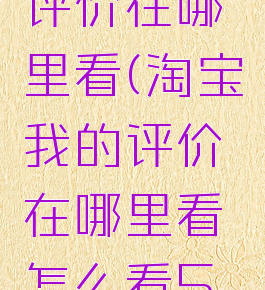 淘宝我的评价在哪里看(淘宝我的评价在哪里看怎么看5颗星)