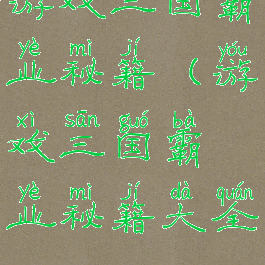 游戏三国霸业秘籍(游戏三国霸业秘籍大全)