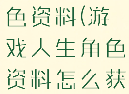 游戏人生角色资料(游戏人生角色资料怎么获得)