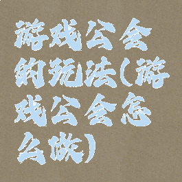 游戏公会的玩法(游戏公会怎么做)