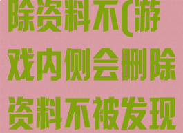 游戏内侧会删除资料不(游戏内侧会删除资料不被发现吗)