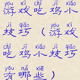 游戏吃鸡小技巧(游戏吃鸡小技巧有哪些)