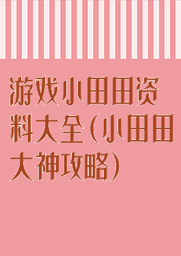 游戏小田田资料大全(小田田大神攻略)