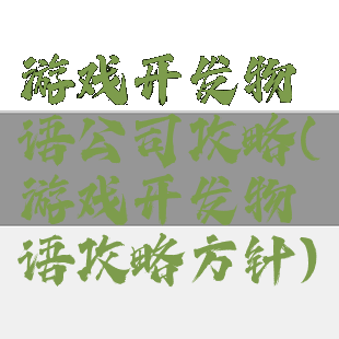 游戏开发物语公司攻略(游戏开发物语攻略方针)