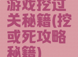 游戏挖过关秘籍(挖或死攻略秘籍)