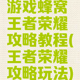 游戏蜂窝王者荣耀攻略教程(王者荣耀攻略玩法)