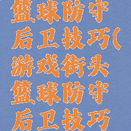 游戏街头篮球防守后卫技巧(游戏街头篮球防守后卫技巧怎么用)