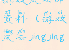 游戏风云op资料(游戏风云jingjing)