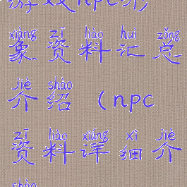 游戏npc形象资料汇总介绍(npc资料详细介绍)