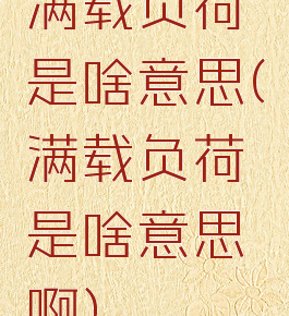 满载负荷是啥意思(满载负荷是啥意思啊)