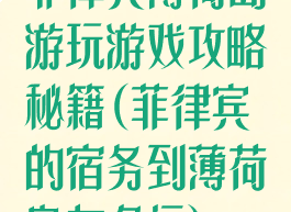 菲律宾薄荷岛游玩游戏攻略秘籍(菲律宾的宿务到薄荷岛有多远)