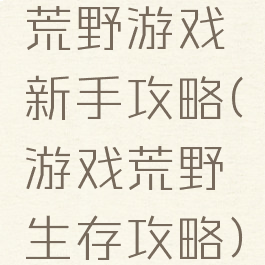 荒野游戏新手攻略(游戏荒野生存攻略)