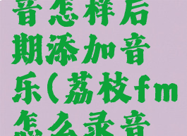 荔枝fm录音怎样后期添加音乐(荔枝fm怎么录音加音乐)
