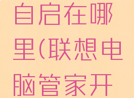 联想电脑管家开机自启在哪里(联想电脑管家开机启动项在哪里)