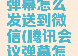 腾讯会议弹幕怎么发送到微信(腾讯会议弹幕怎么发文字)