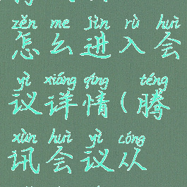 腾讯会议怎么进入会议详情(腾讯会议从哪进入)