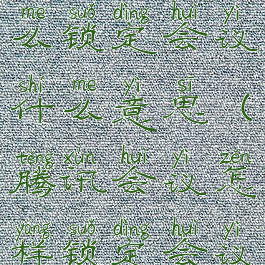腾讯会议怎么锁定会议什么意思(腾讯会议怎样锁定会议)