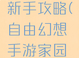 自由幻想手游家园新手攻略(自由幻想手游家园新手攻略图)